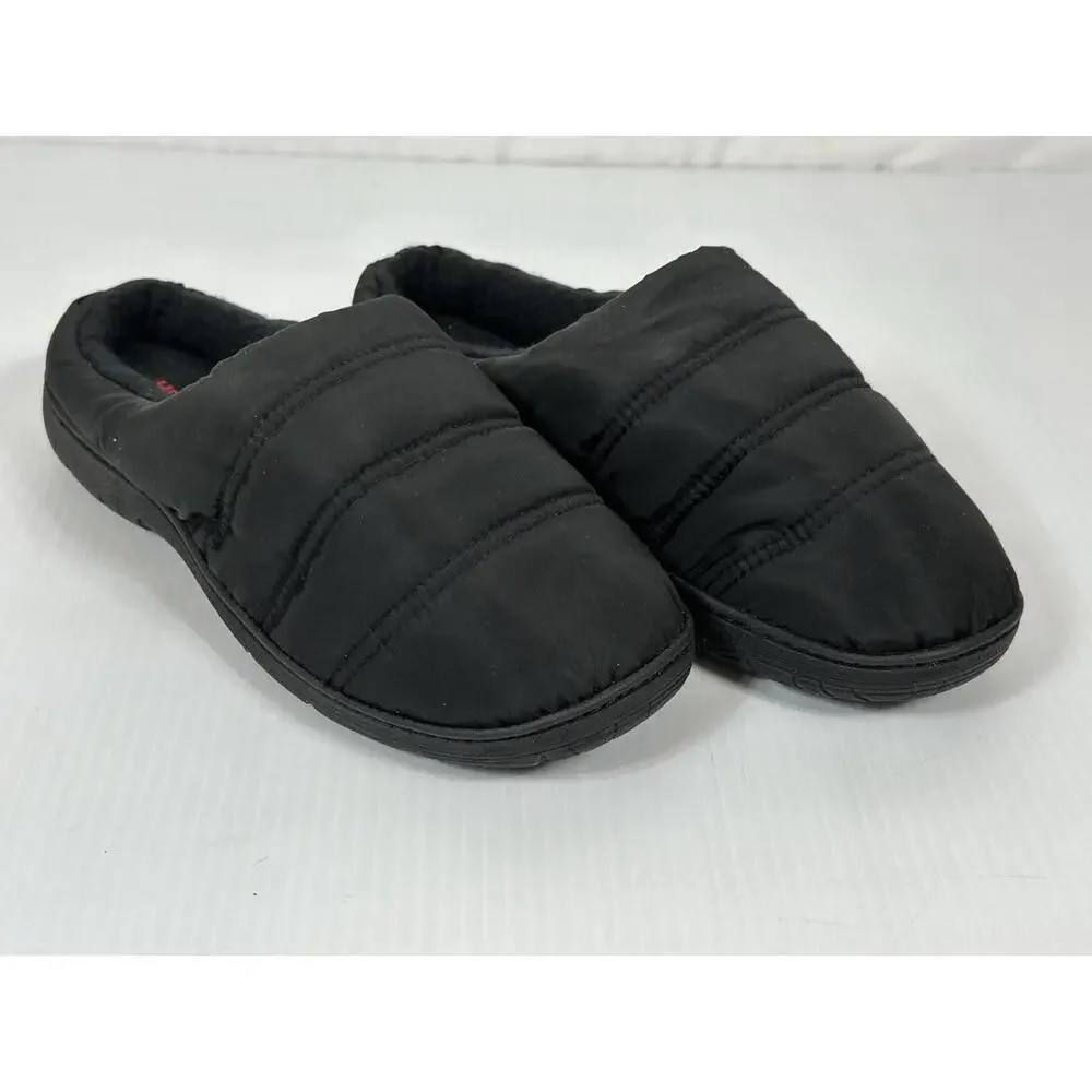 Heatkeep Memory Foam Mens Slippers Size 8-9‎ Puffer Black Indoor Out Thinsulate